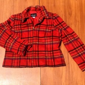 new🌷REQUIREMENTS Red Plaid Wool Blend Blazer - 16